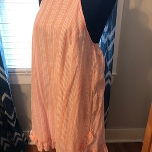 Pink and white striped dress. Swimsuit coverup or also cute summer dress.